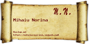 Mihaiu Norina névjegykártya